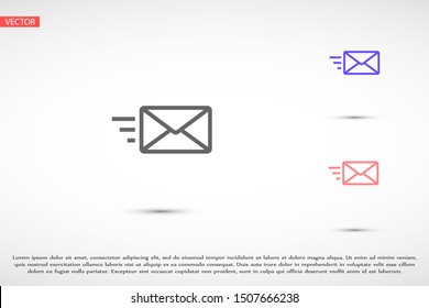 SMS mail vector icon. mail to receive SMS icon. mail to send SMS icon. mail for reading SMS flat