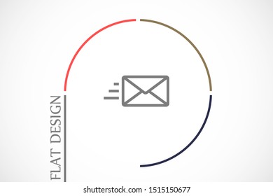 SMS mail vector icon. mail to receive SMS icon. mail to send SMS icon. mail for reading SMS flat