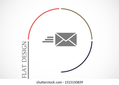 SMS mail vector icon. mail to receive SMS icon. mail to send SMS icon. mail for reading SMS flat