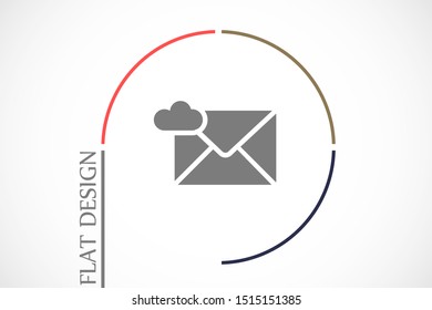 SMS mail vector icon. mail to receive SMS icon. mail to send SMS icon. mail for reading SMS flat