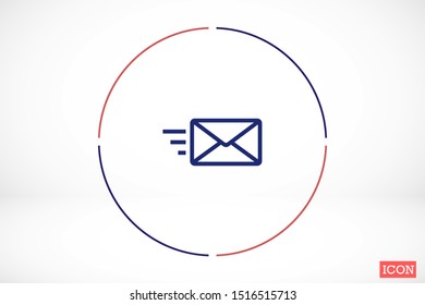 SMS mail vector icon. mail to receive SMS icon. mail to send SMS icon. mail for reading SMS flat