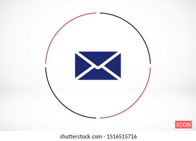 SMS mail vector icon. mail to receive SMS icon. mail to send SMS icon. mail for reading SMS flat