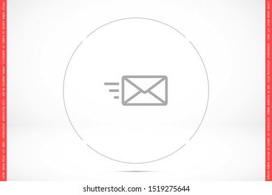 SMS mail vector icon. mail to receive SMS icon. mail to send SMS icon. mail for reading SMS flat