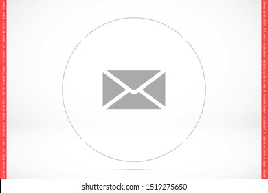 SMS mail vector icon. mail to receive SMS icon. mail to send SMS icon. mail for reading SMS flat