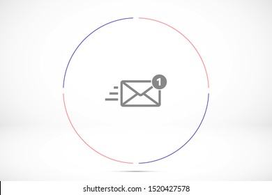 SMS mail vector icon. mail to receive SMS icon. mail to send SMS icon. mail for reading SMS flat