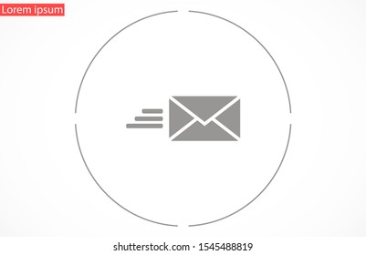 SMS mail vector icon. mail to receive SMS icon. mail to send SMS icon. mail for reading SMS flat