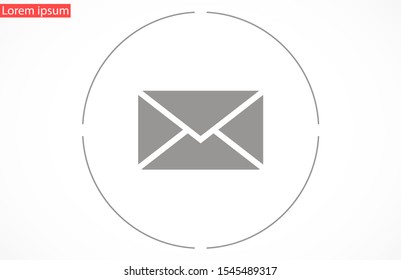 SMS mail vector icon. mail to receive SMS icon. mail to send SMS icon. mail for reading SMS flat