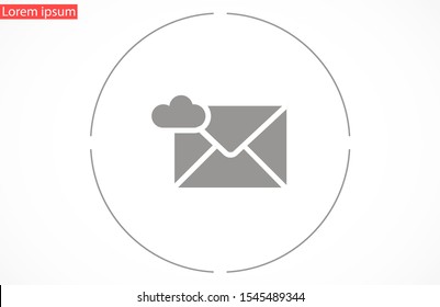 SMS mail vector icon. mail to receive SMS icon. mail to send SMS icon. mail for reading SMS flat