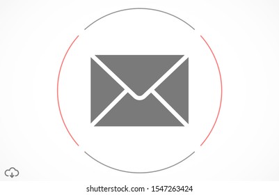 SMS mail vector icon. mail to receive SMS icon. mail to send SMS icon. mail for reading SMS flat