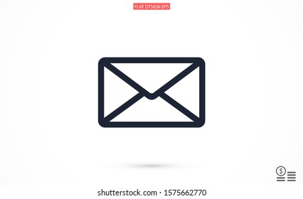 SMS mail vector icon. mail to receive SMS icon. mail to send SMS icon. mail for reading SMS flat