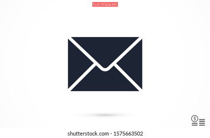 SMS mail vector icon. mail to receive SMS icon. mail to send SMS icon. mail for reading SMS flat