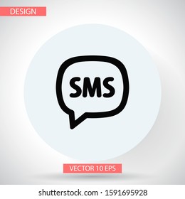 SMS mail vector icon. mail to receive SMS icon. mail to send SMS icon. mail for reading SMS flat