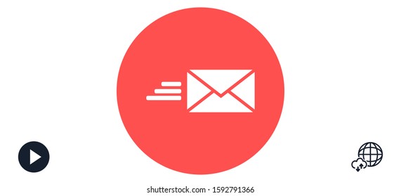 SMS mail vector icon. mail to receive SMS icon. mail to send SMS icon. 