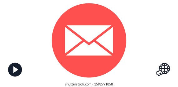SMS mail vector icon. mail to receive SMS icon. 