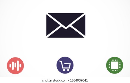 SMS mail vector icon. mail to receive SMS icon. mail to send SMS icon. mail for reading SMS flat
