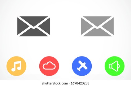 SMS mail vector icon. mail to receive SMS icon. mail to send SMS icon. mail for reading SMS flat