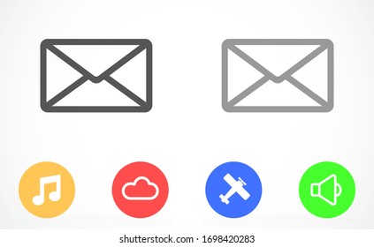 SMS mail vector icon. mail to receive SMS icon. mail to send SMS icon. mail for reading SMS flat
