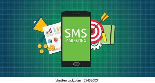 sms marketing mobile phone smarthphone graph data marketing money market