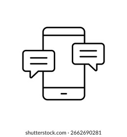 Symbol für SMS-Marketingtext-Werbezeile	