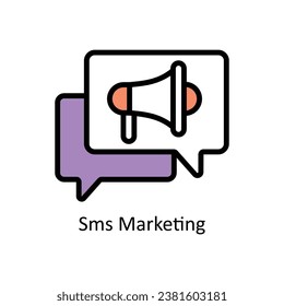 Sms Marketing vector Filled outline Design illustration. Symbol on White background EPS 10 File 