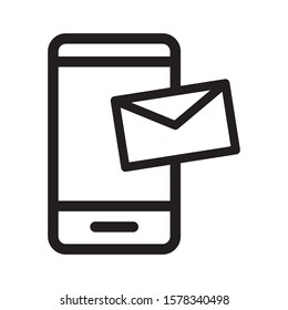 SMS, message Contact us via mobile phone Web Icon isolated on white background EPS Vector