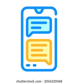 sms message conversation color icon vector. sms message conversation sign. isolated symbol illustration