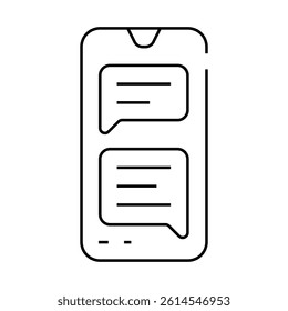 sms message conversation line icon vector. sms message conversation sign. isolated contour symbol black illustration