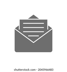 Sms, message, email grey icon. Isolated on white background