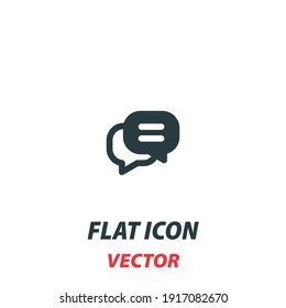 icono de mensaje sms en un estilo plano. Pictograma de ilustración de vector sobre fondo blanco. Símbolo aislado adecuado para concepto móvil, aplicaciones web, infografías, interfaz y diseño de aplicaciones.