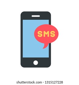 SMS message icon vector. SMS message symbol. SMS message icon symbol in flat style. SMS message symbol illustration. Pixel vector graphics - Vector.