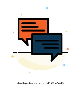 Sms, Message, Popup, Bubble, Chat Abstract Flat Color Icon Template