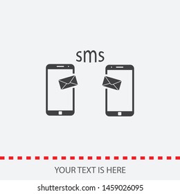 SMS and a message vector icon. The symbol of SMS.