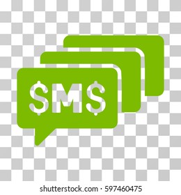 SMS Messages icon. Vector illustration style is flat iconic symbol, eco green color, transparent background. Designed for web and software interfaces.