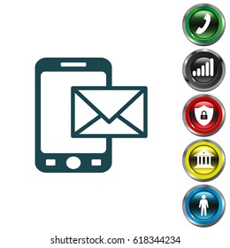 sms (mms) icon. vector illustration