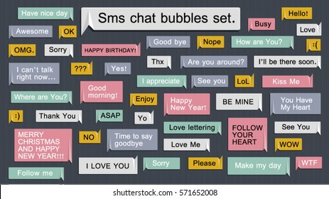 Sms Mobile phone chat message notifications vector illustration isolated on black background, chatting bubble speeches, online talking, speak, conversation, dialog. Easy editable for Your design