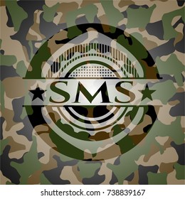 SMS on camouflage texture