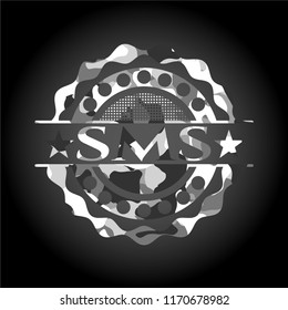 SMS on grey camo pattern