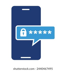 SMS One-Time Passcode. Text Message Security: SMS-Based OTP Authentication. Vector icon.