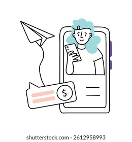 SMS Payment vector Style illustration