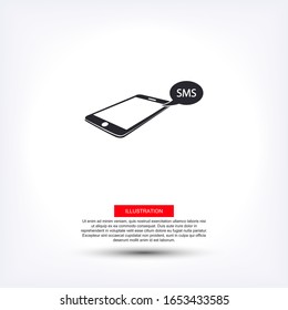   sms phone logo Vector illustration. Eps 10 