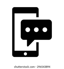 SMS Phone Text Message Flat Vector Icon For Apps And Websites