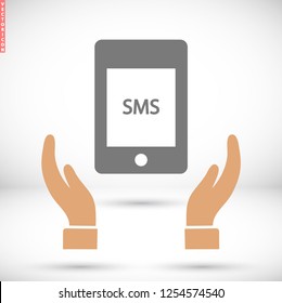 Sms phone vector icon