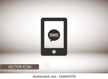 Sms phone vector icon , lorem ipsum Flat design