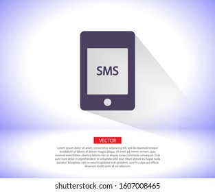 Sms phone vector icon , lorem ipsum Flat design
