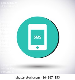 Sms phone vector icon , lorem ipsum Flat design