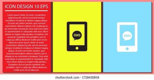 Sms Handy Vektor Ikone , lorem ipsum flaches Design
