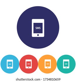 Icono vector de teléfono Sms, lorem ipsum Diseño plano