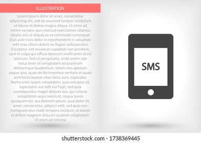 Sms phone vector icon , lorem ipsum Flat design