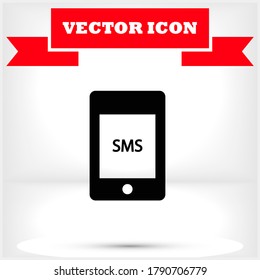 Sms phone vector icon , lorem ipsum Flat design