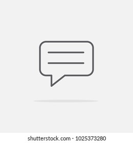 sms pop up message vector icon for smart phones and websites with shadow